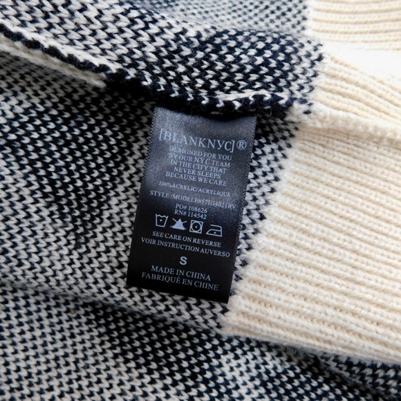 BLANK NYC Aztec Print Longline Cardigan Sweater Ivory Black Knit Tribal Small - Picture 12 of 14